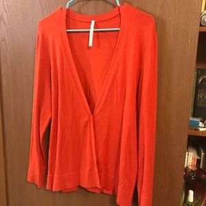 Orange Button Front Cardigan